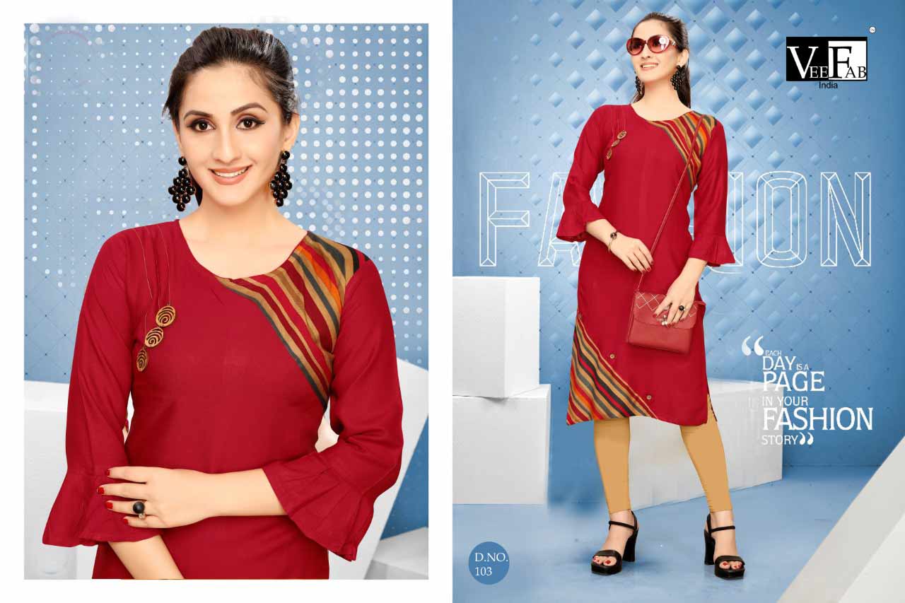 Dream Girl Vol-2 Veefab India Rayon Print Kurti Dream Girl Vol-2 Veefab India Rayon Print Kurti